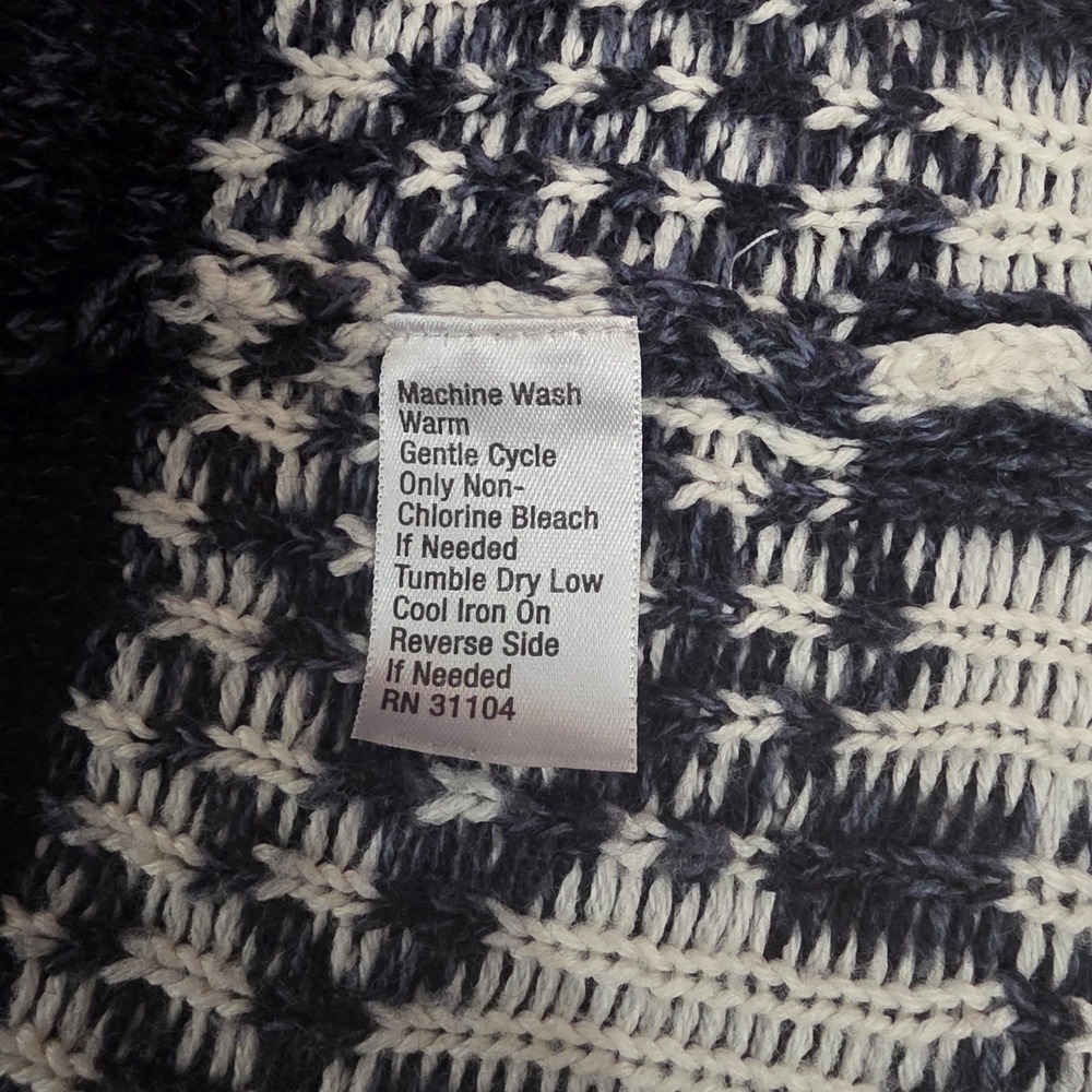 Kim Rogers Cardigan Womens Med Navy Aztec Open Cardigan Boho Cozy Soft Geometric - Picture 6 of 11